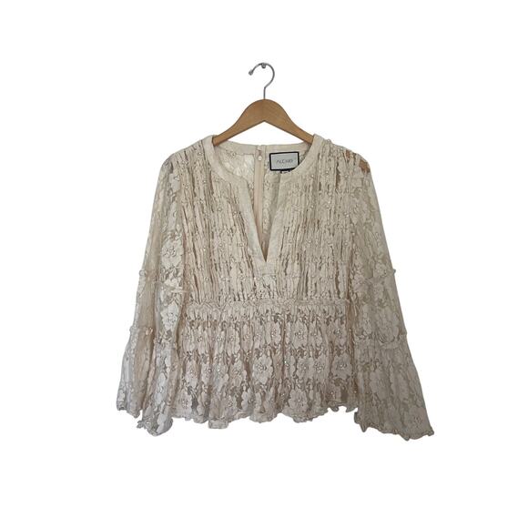 Alexis Tanisa Top in Beaded Ivory Lace Size Medium - Picture 6 of 8